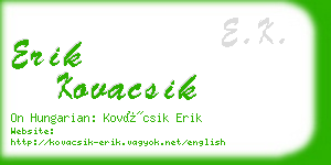 erik kovacsik business card